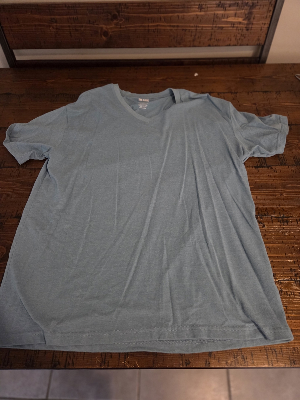 Men's V-Neck Short Sleeve Tee in Light Blue
